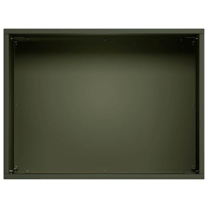 Plantenbak 2 st Olijfgroen 40 x 30 x 30 cm Koudgewalst staal