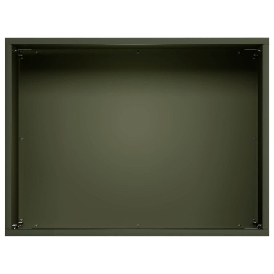 Plantenbak 2 st Olijfgroen 40 x 30 x 30 cm Koudgewalst staal