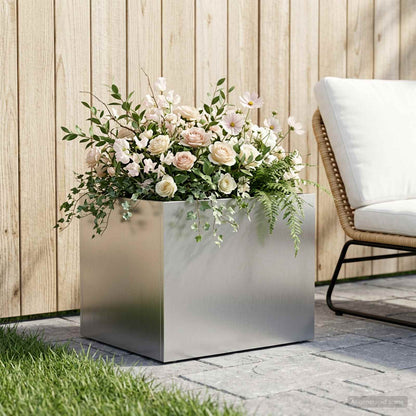Plantenbak zilver 40 x 30 x 30 cm Roestvrij staal