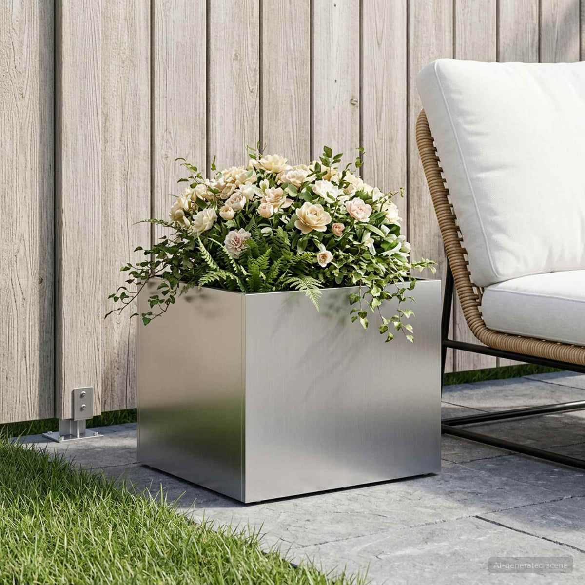 Plantenbak zilver 40 x 30 x 30 cm Gegalvaniseerd staal
