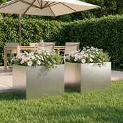 Plantenbakken 2 st zilver 40x30x30 cm gegalvaniseerd staal