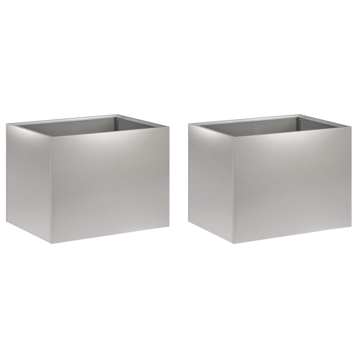 Plantenbak 2 st zilver 40 x 30 x 30 cm Gegalvaniseerd staal