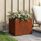 Plantenbak 40x30x30 cm roestkleurig staal
