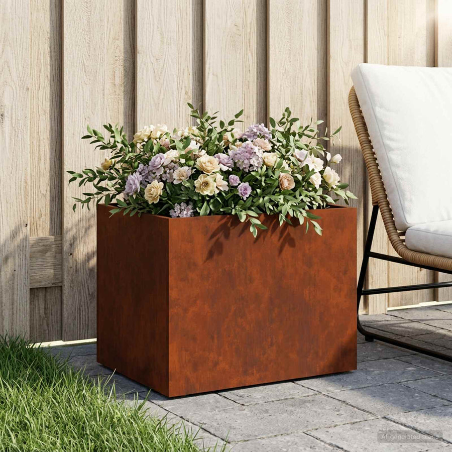 Plantenbak Roestkleurig 40 x 30 x 30 cm weervast staal