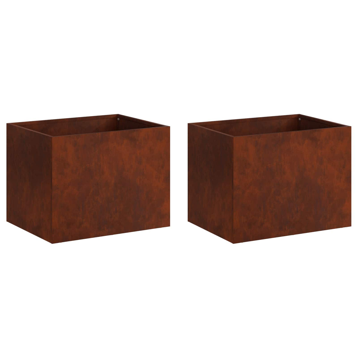Plantenbak 2 st Roestkleurig 40 x 30 x 30 cm weervast staal