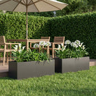 Plantenbak 2 st 80x30x30 cm koudgewalst staal zwart