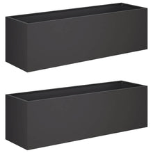 Plantenbak 2 st Zwart 80 x 30 x 30 cm Koudgewalst staal