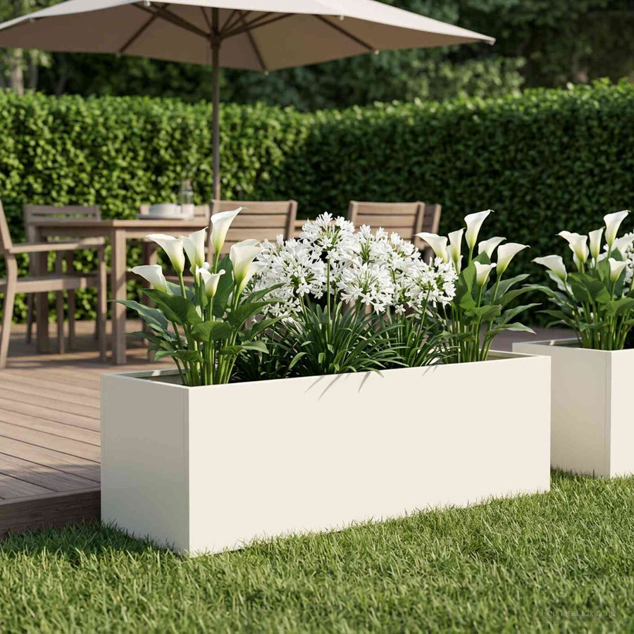 Plantenbak Wit 80 x 30 x 30 cm Koudgewalst staal