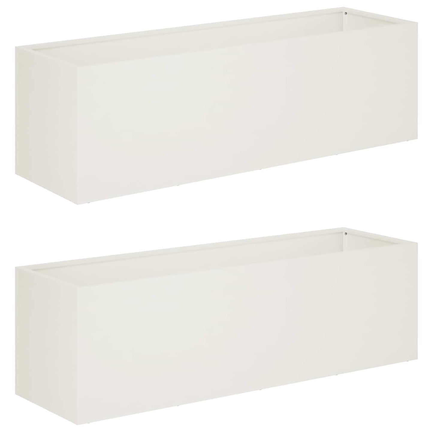 Plantenbak 2 st Wit 80 x 30 x 30 cm Koudgewalst staal