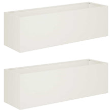 Plantenbak 2 st Wit 80 x 30 x 30 cm Koudgewalst staal