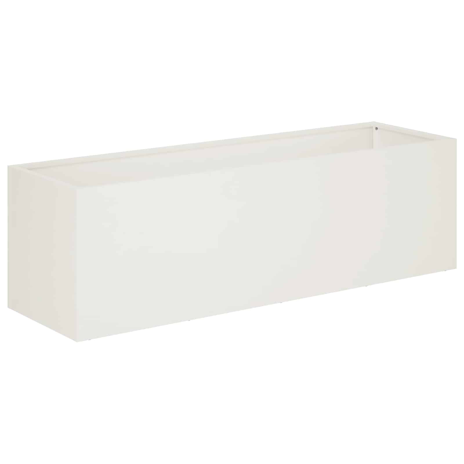 Plantenbak 2 st Wit 80 x 30 x 30 cm Koudgewalst staal