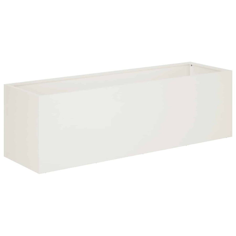 Plantenbak 2 st Wit 80 x 30 x 30 cm Koudgewalst staal