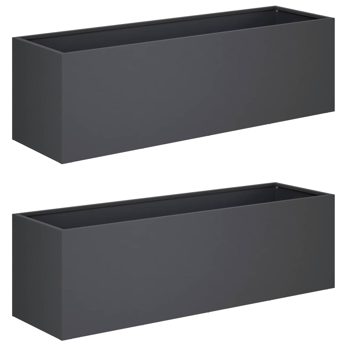 Plantenbak 2 st Antraciet 80 x 30 x 30 cm Koudgewalst staal