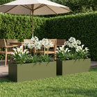 Plantenbak 80x30x30 cm olijfgroen koudgewalst staal