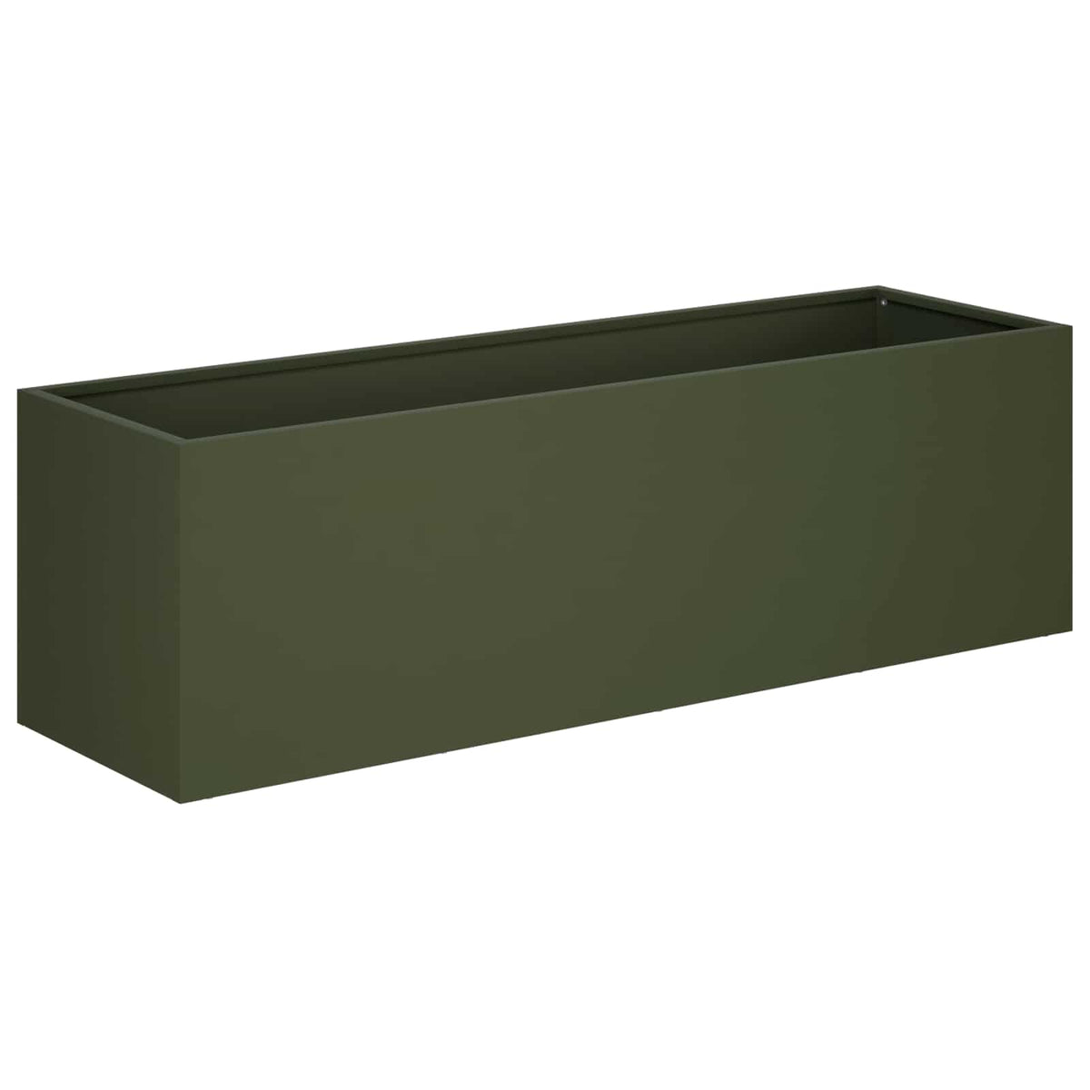 Plantenbak 2 st Olijfgroen 80 x 30 x 30 cm Koudgewalst staal
