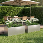 Plantenbak gegalvaniseerd staal zilver 80x30x30 cm 2 stuks