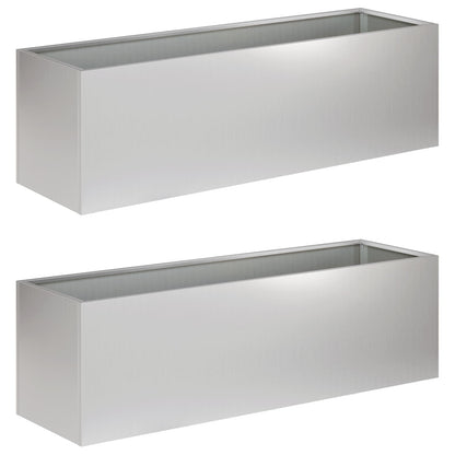 Plantenbak 2 st zilver 80 x 30 x 30 cm Gegalvaniseerd staal