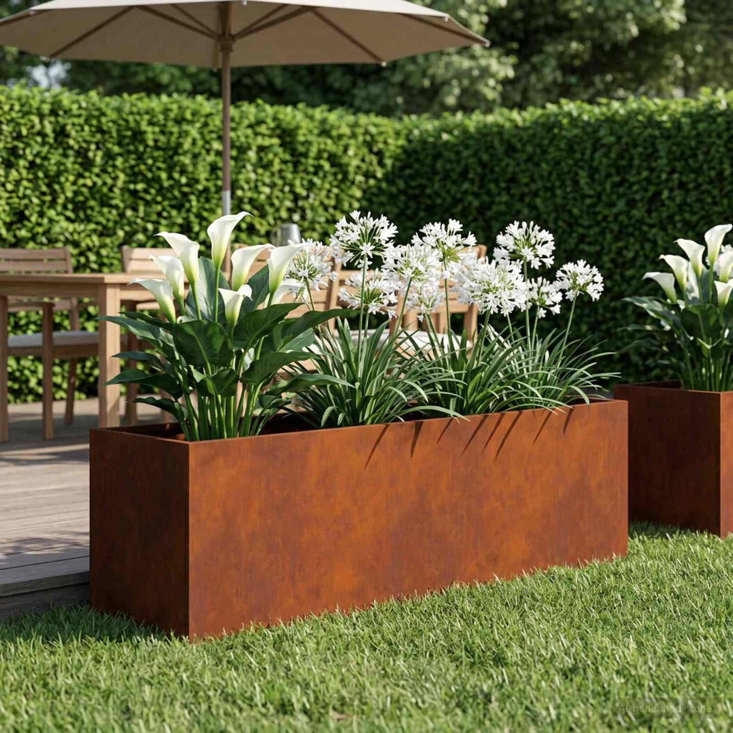 Plantenbak Roestkleurig 80 x 30 x 30 cm weervast staal