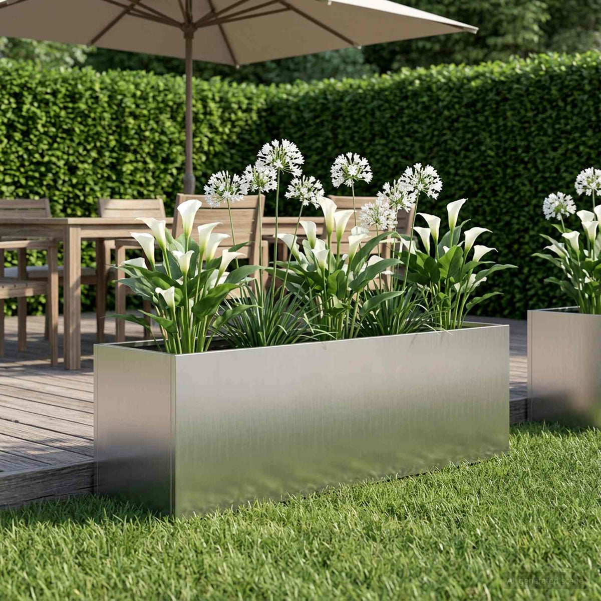 Plantenbak zilver 100 x 30 x 30 cm Gegalvaniseerd staal