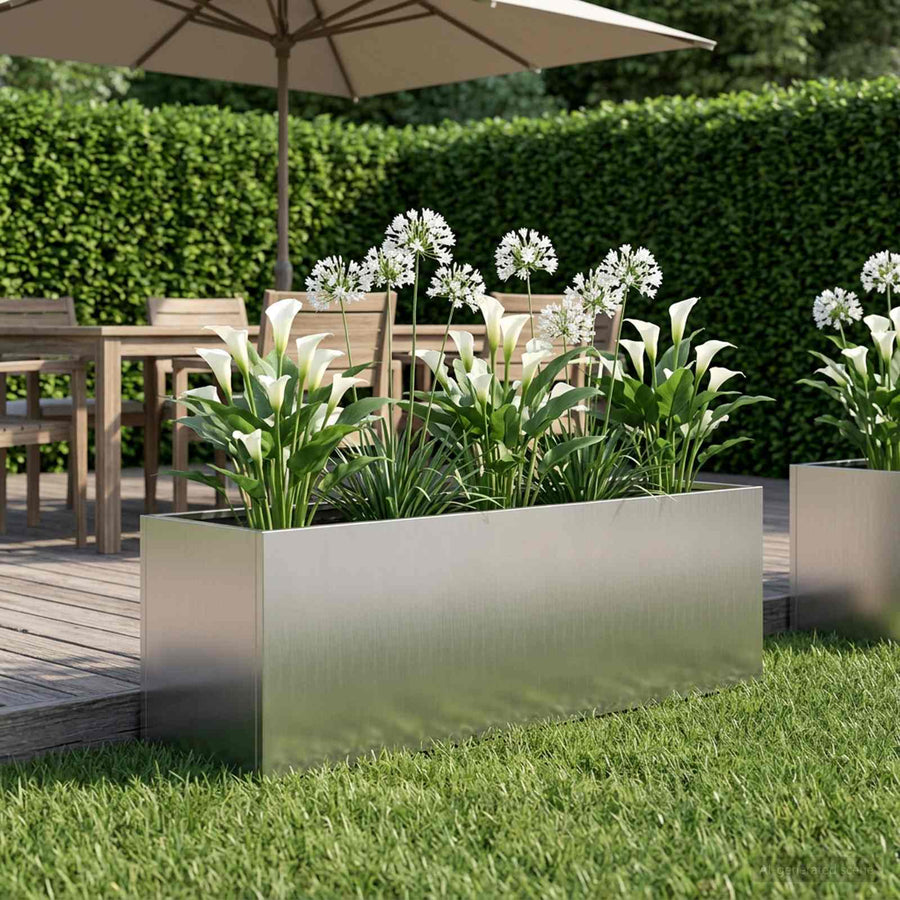 Plantenbak zilver 100 x 30 x 30 cm Gegalvaniseerd staal