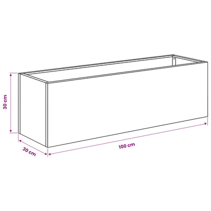 Plantenbak Roestkleurig 100 x 30 x 30 cm weervast staal