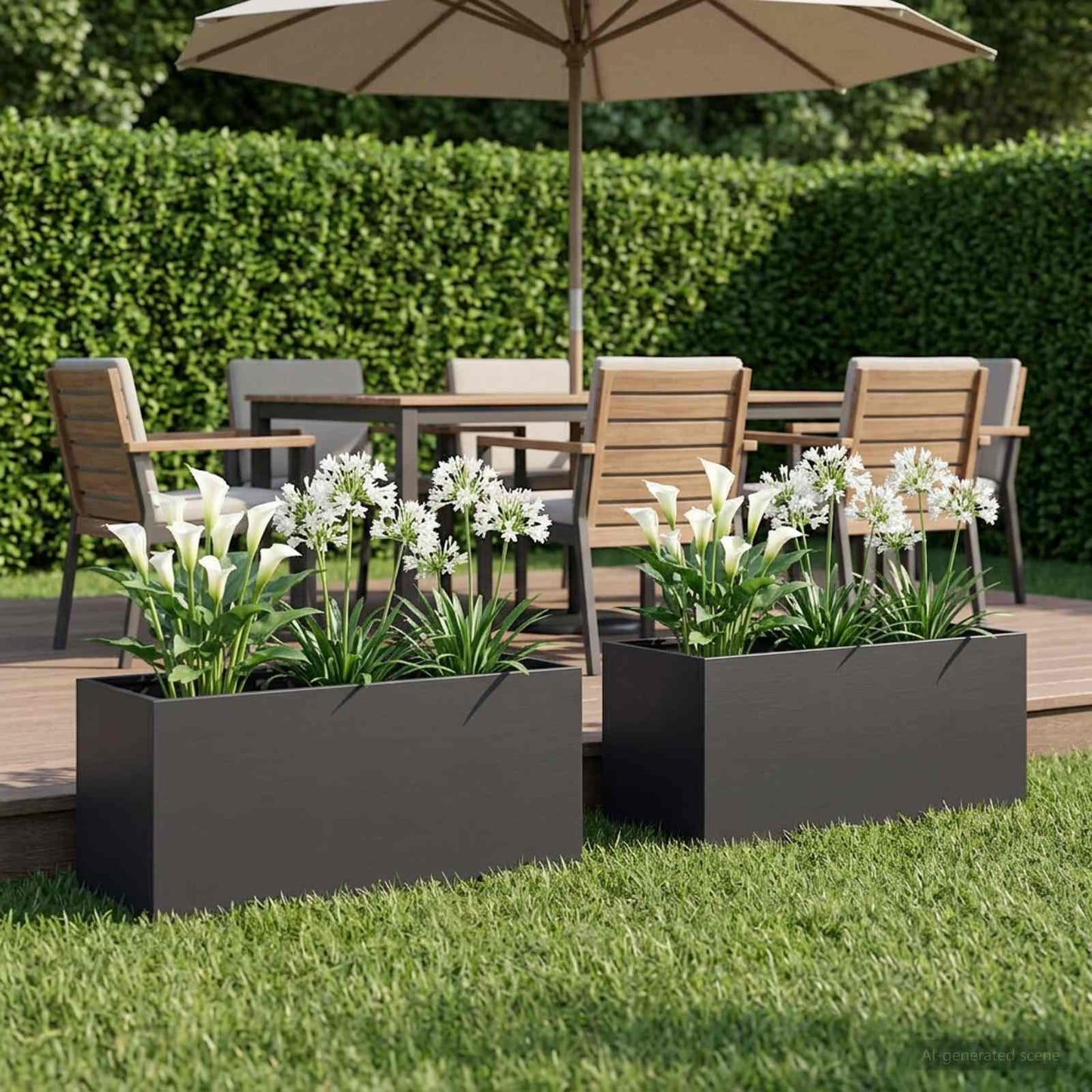 Plantenbak 2 st Zwart 80 x 40 x 40 cm Koudgewalst staal