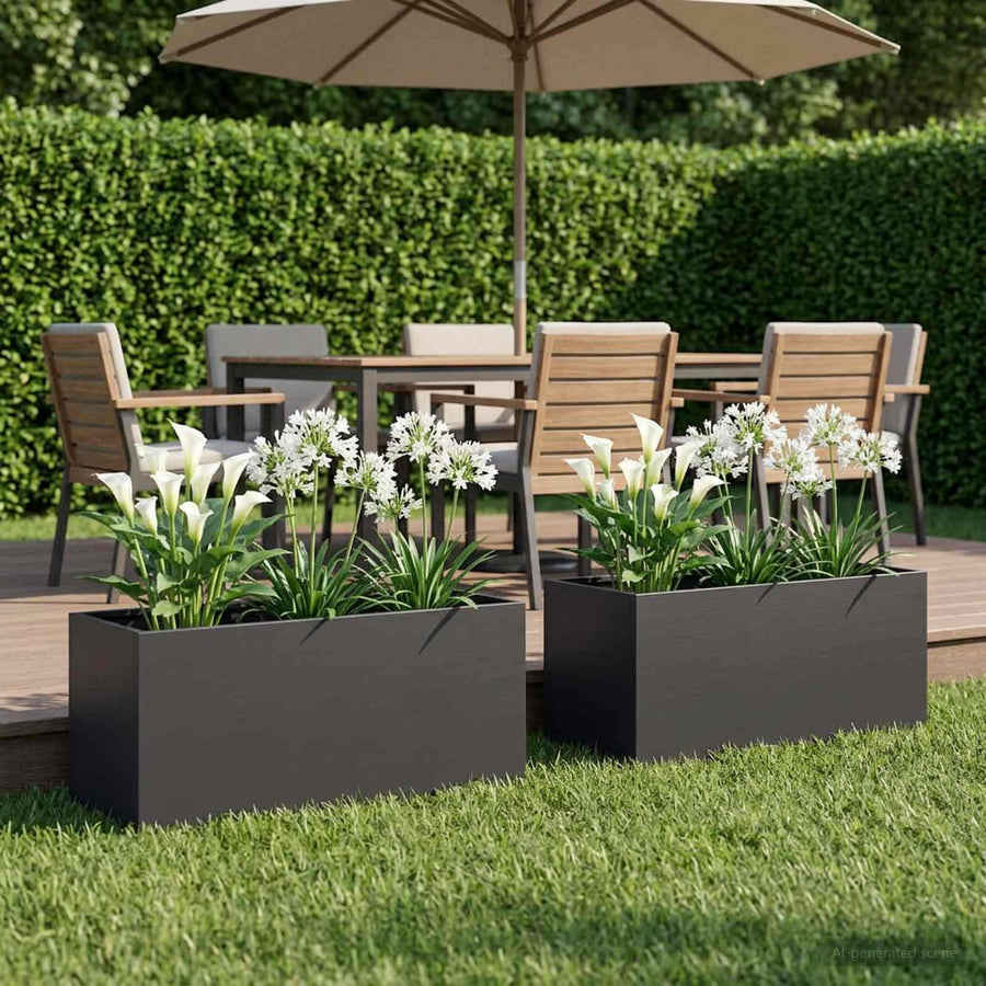 Plantenbak 2 st Zwart 80 x 40 x 40 cm Koudgewalst staal
