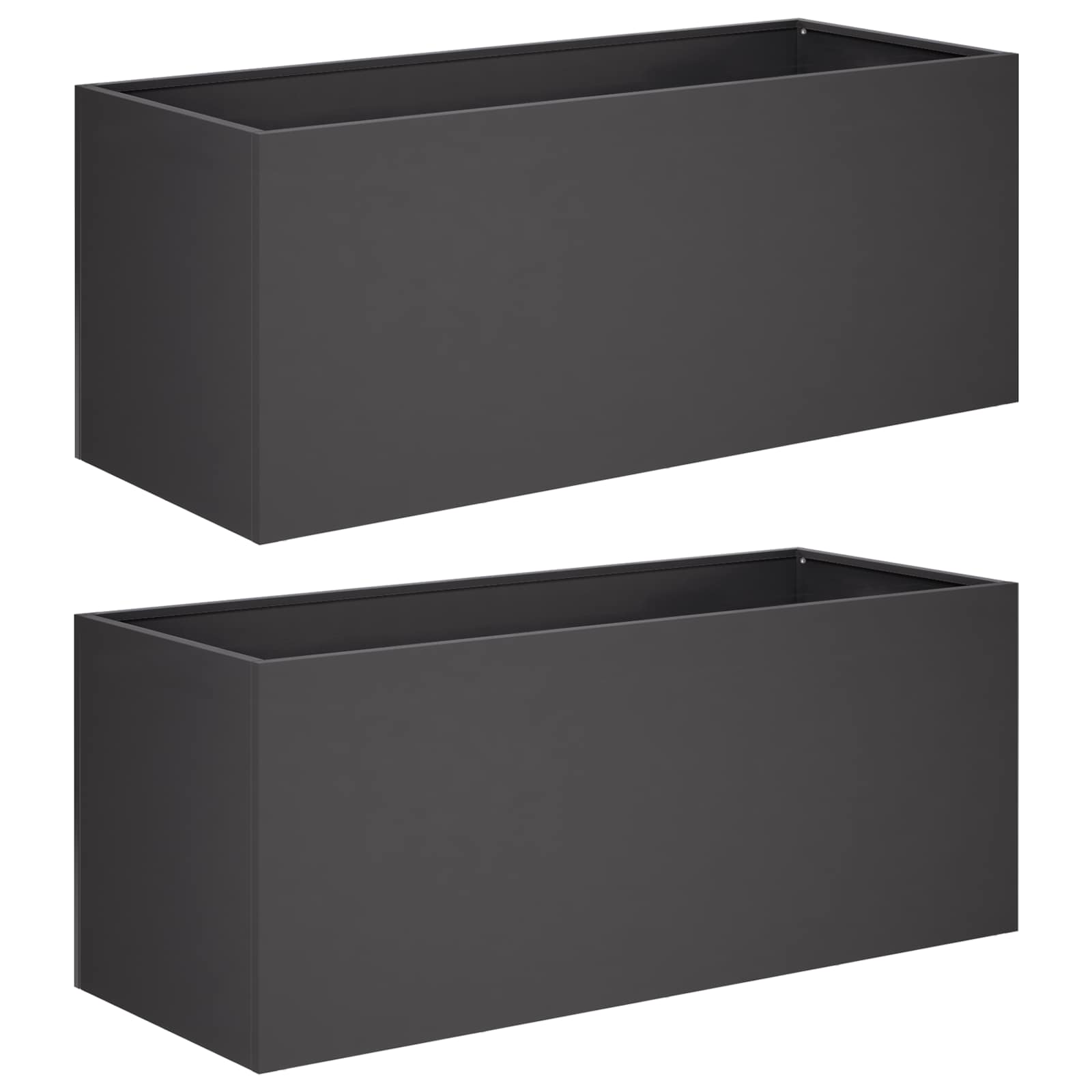 Plantenbak 2 st Zwart 80 x 40 x 40 cm Koudgewalst staal