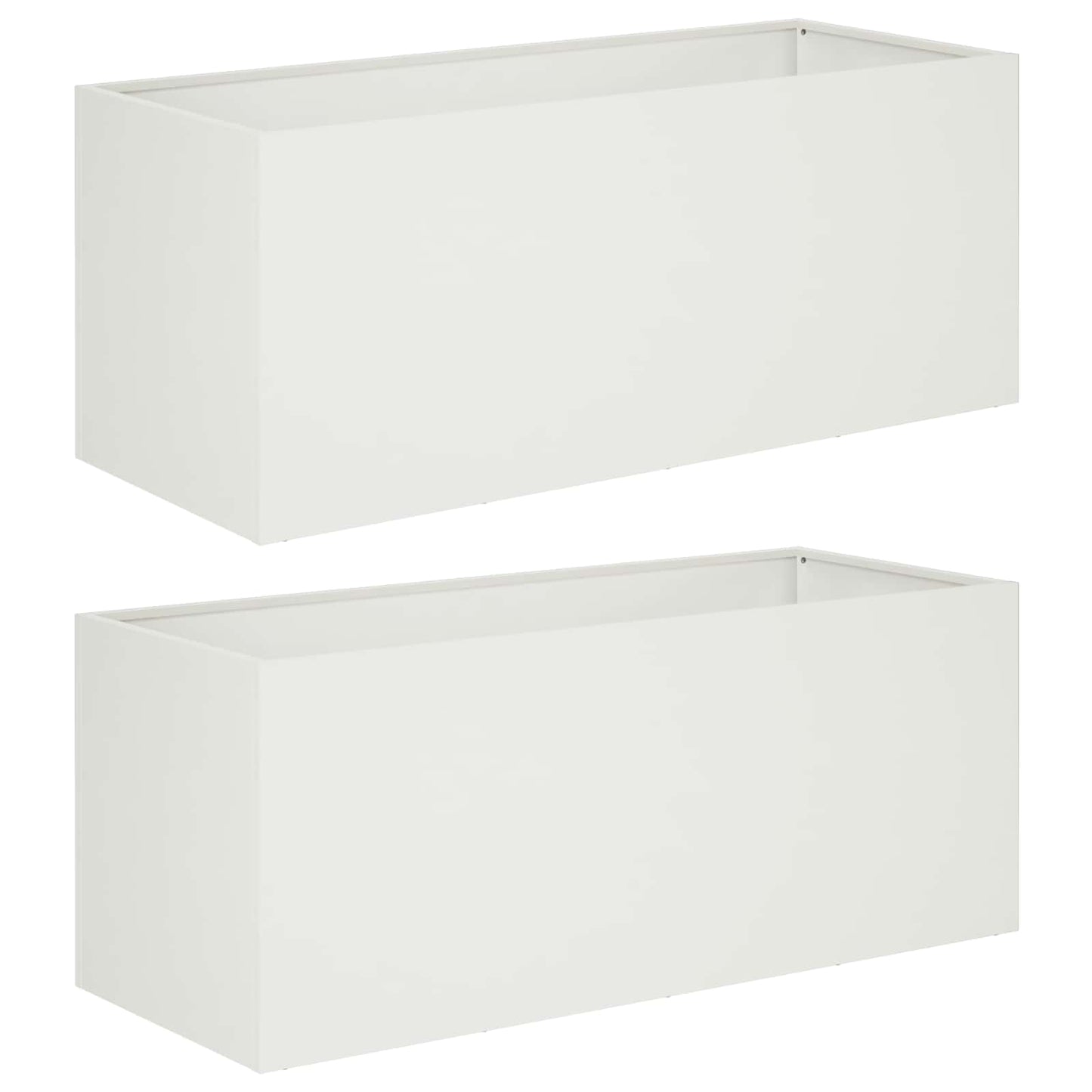Plantenbak 2 st Wit 80 x 40 x 40 cm Koudgewalst staal