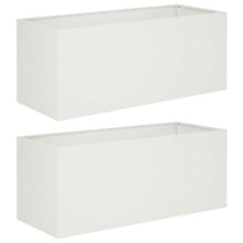Plantenbak 2 st Wit 80 x 40 x 40 cm Koudgewalst staal