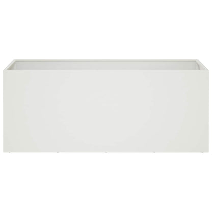 Plantenbak 2 st Wit 80 x 40 x 40 cm Koudgewalst staal