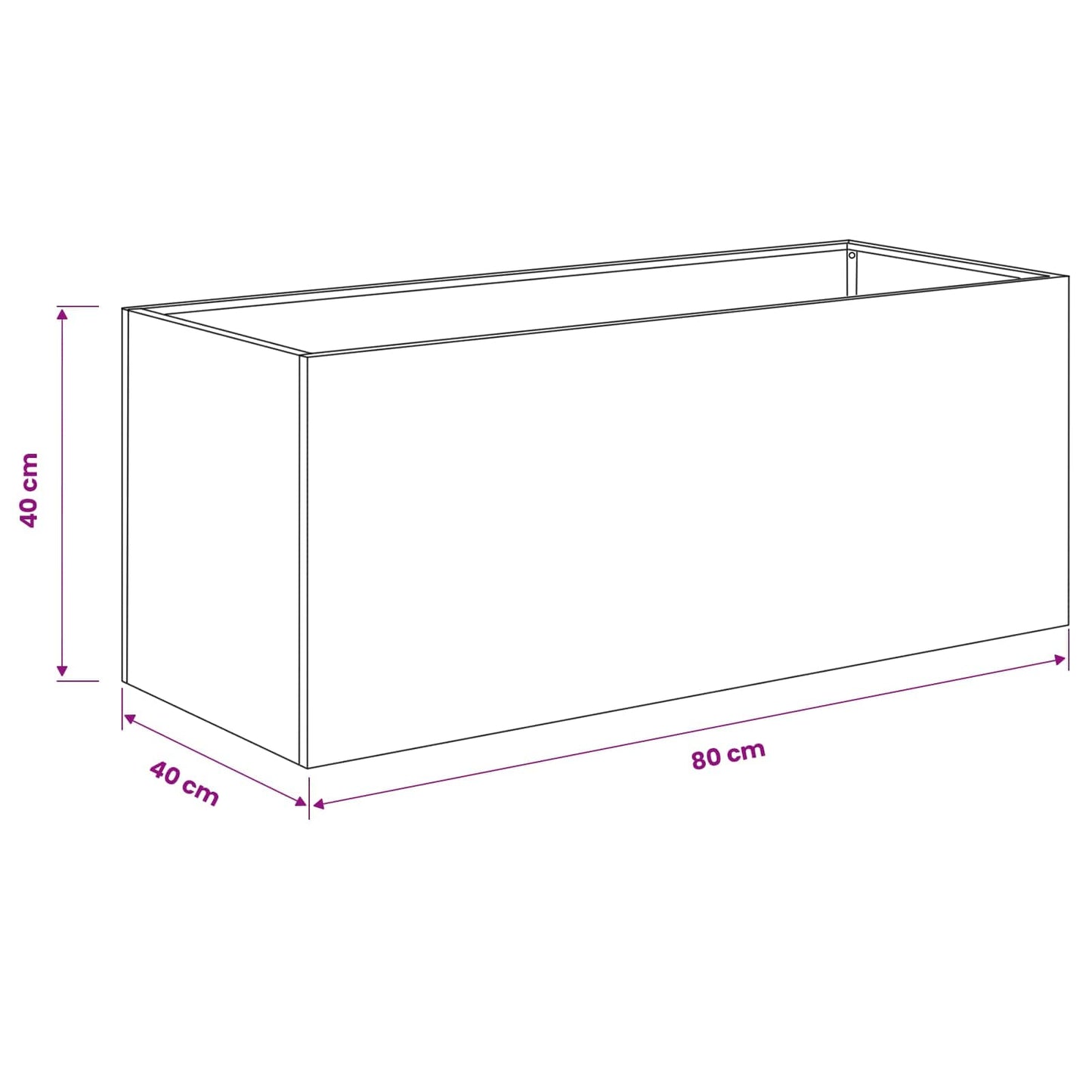 Plantenbak Antraciet 80 x 40 x 40 cm Koudgewalst staal