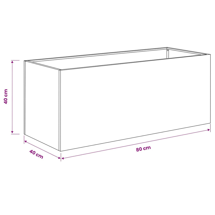 Plantenbak Antraciet 80 x 40 x 40 cm Koudgewalst staal