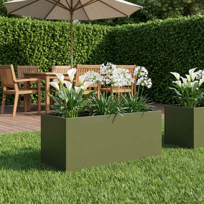 Plantenbak Olijfgroen 80 x 40 x 40 cm Koudgewalst staal