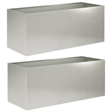 Plantenbak 2 st zilver 80 x 40 x 40 cm Roestvrij staal