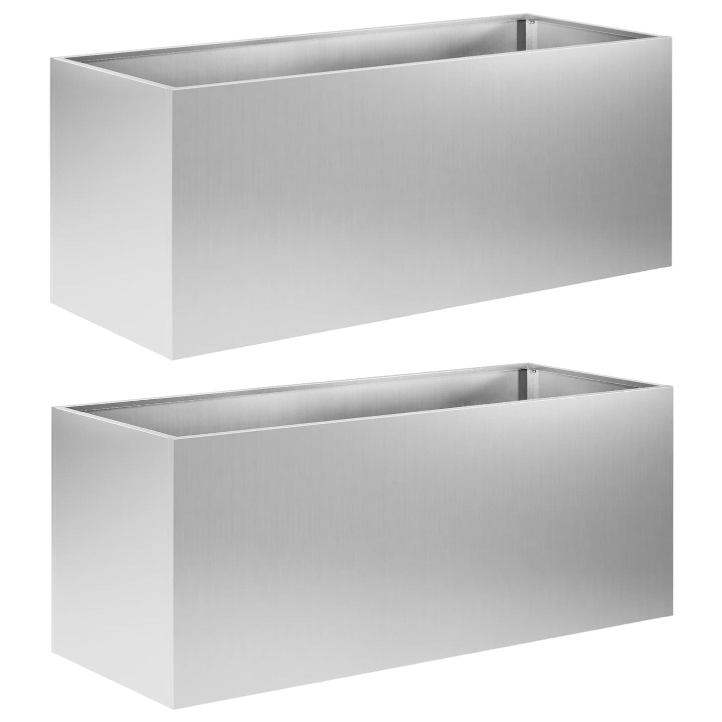 Plantenbak 2 st zilver 80 x 40 x 40 cm Gegalvaniseerd staal