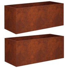 Plantenbak 2 st Roestkleurig 80 x 40 x 40 cm weervast staal
