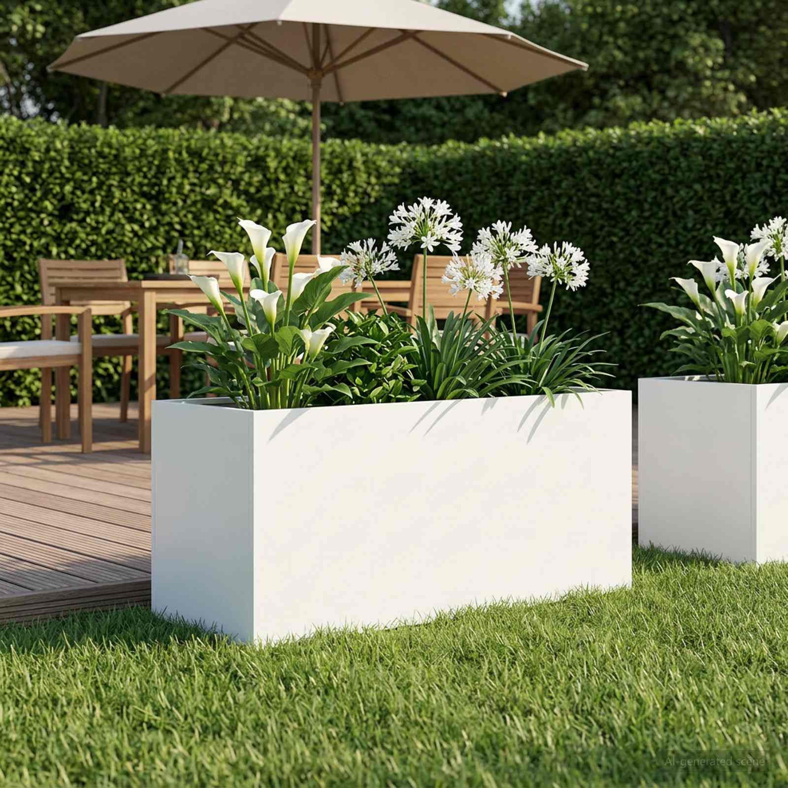 Plantenbak Wit 100 x 40 x 40 cm Koudgewalst staal