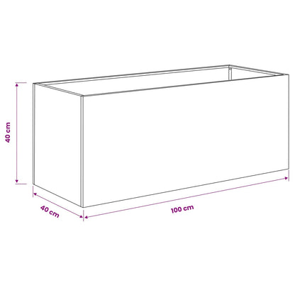 Plantenbak Wit 100 x 40 x 40 cm Koudgewalst staal