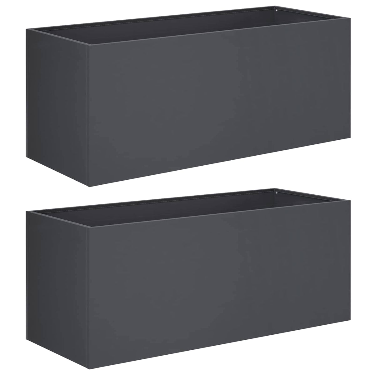 Plantenbak 2 st Antraciet 100 x 40 x 40 cm Koudgewalst staal