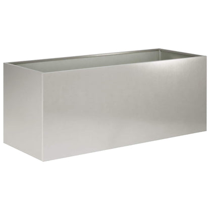 Plantenbak 2 st zilver 100 x 40 x 40 cm Roestvrij staal