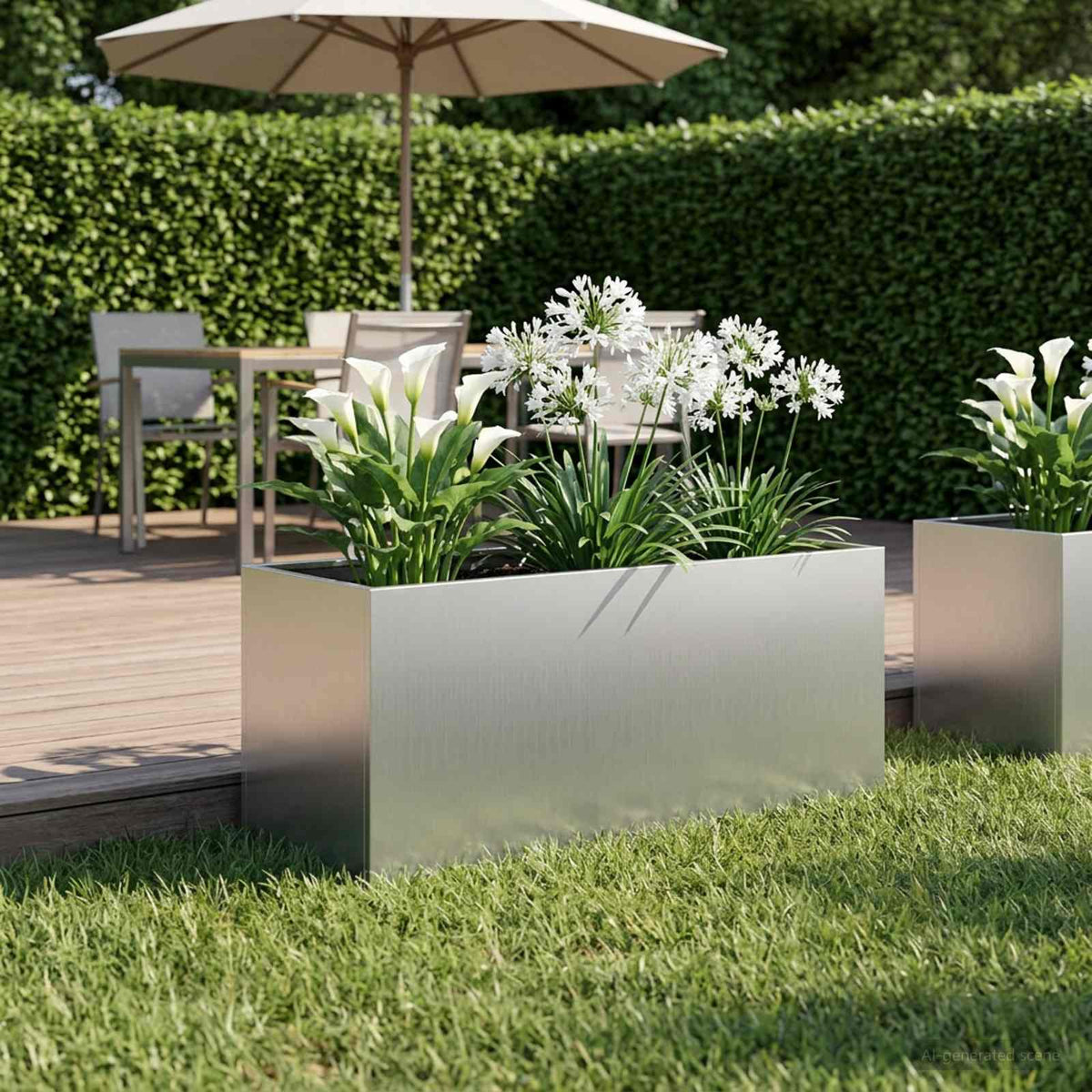 Plantenbak zilver 100 x 40 x 40 cm Gegalvaniseerd staal