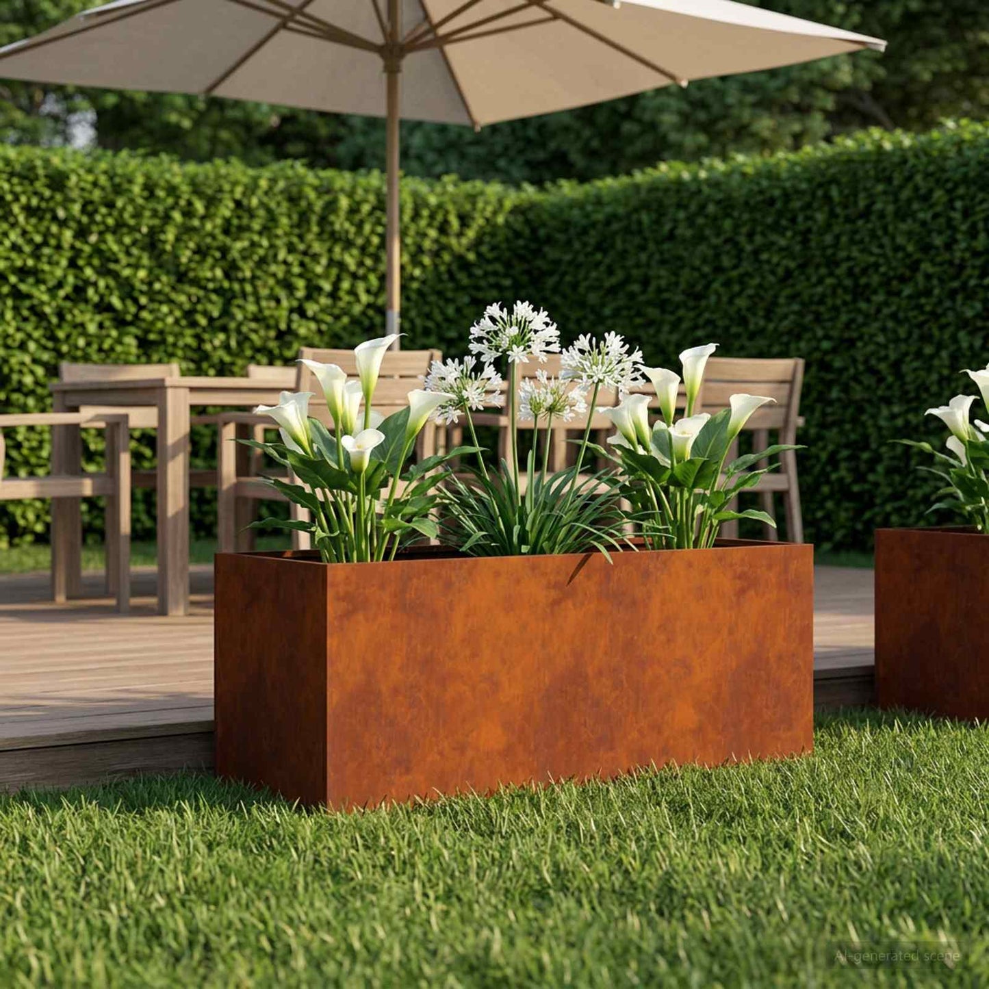 Plantenbak Roestkleurig 100 x 40 x 40 cm weervast staal