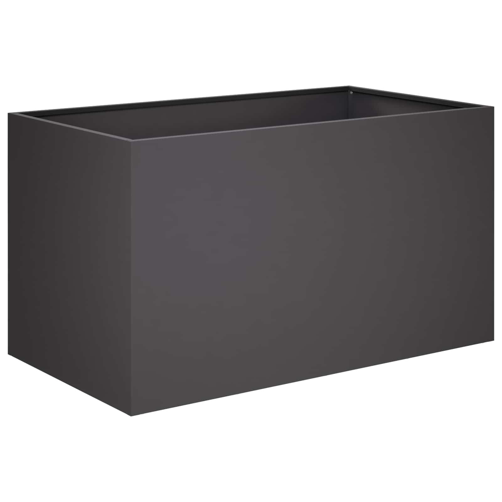 Plantenbak 2 st Zwart 80 x 50 x 50 cm Koudgewalst staal