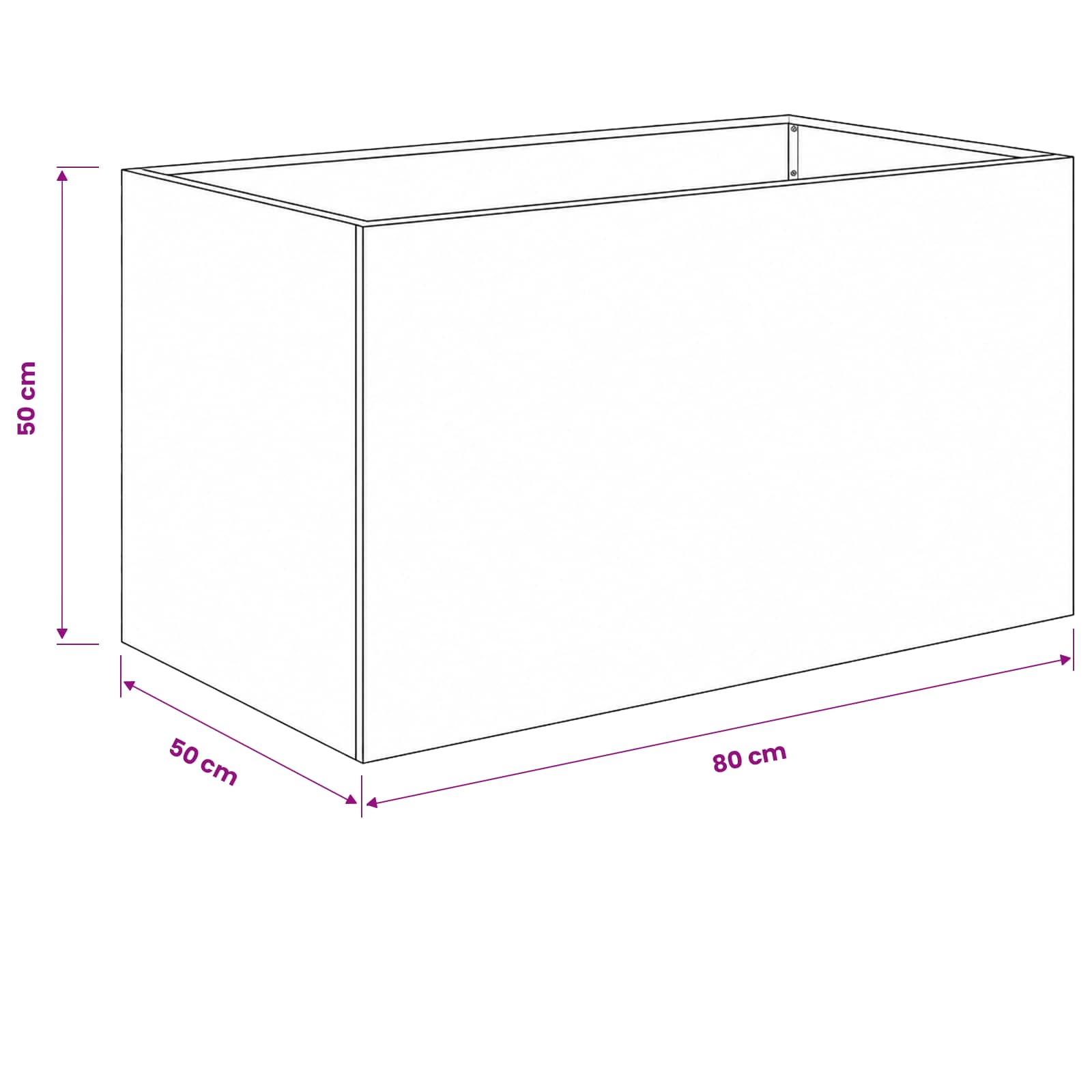 Plantenbak 2 st Zwart 80 x 50 x 50 cm Koudgewalst staal