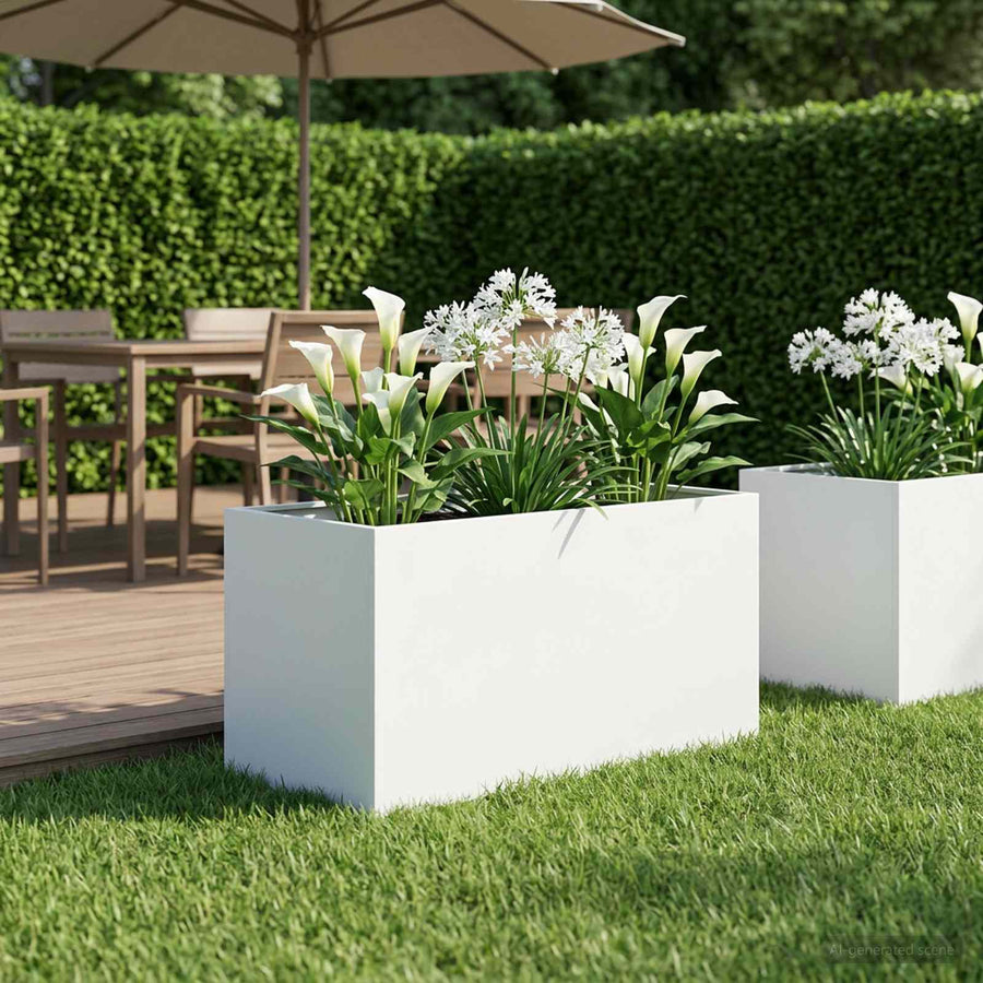Plantenbak Wit 80 x 50 x 50 cm Koudgewalst staal