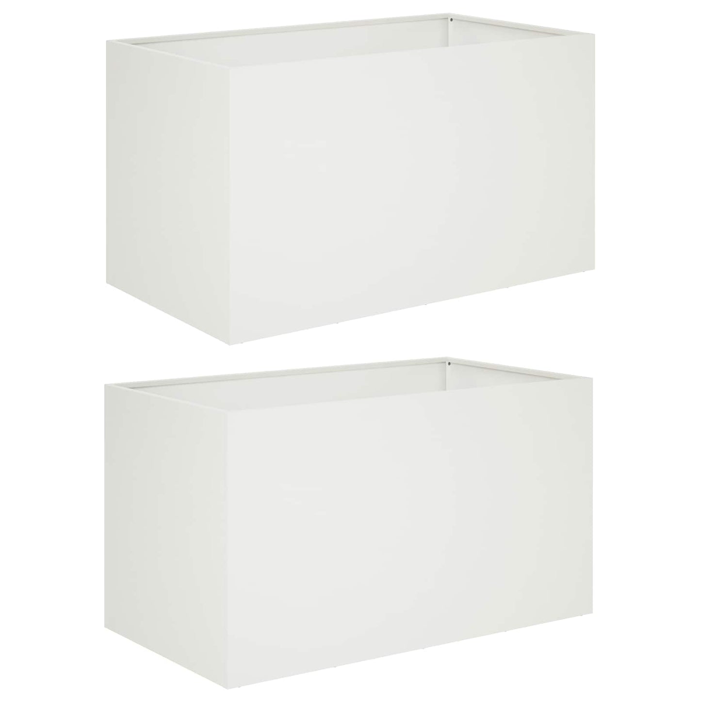 Plantenbak 2 st Wit 80 x 50 x 50 cm Koudgewalst staal