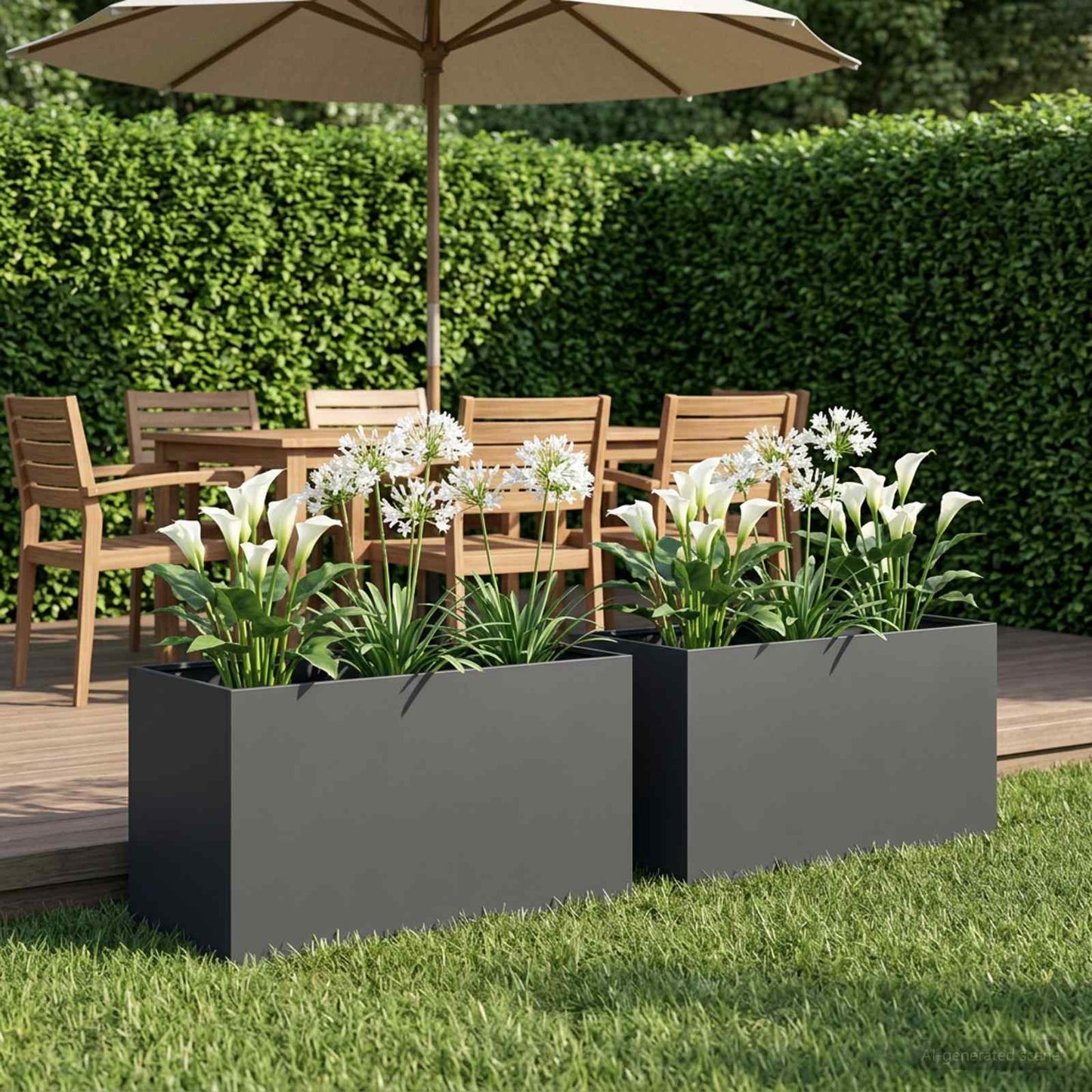 Plantenbak 2 st Antraciet 80 x 50 x 50 cm Koudgewalst staal