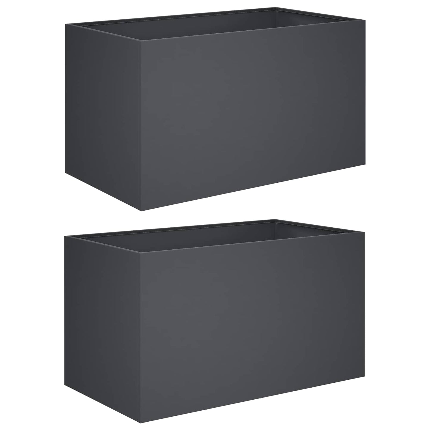Plantenbak 2 st Antraciet 80 x 50 x 50 cm Koudgewalst staal