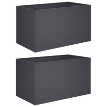 Plantenbak 2 st Antraciet 80 x 50 x 50 cm Koudgewalst staal